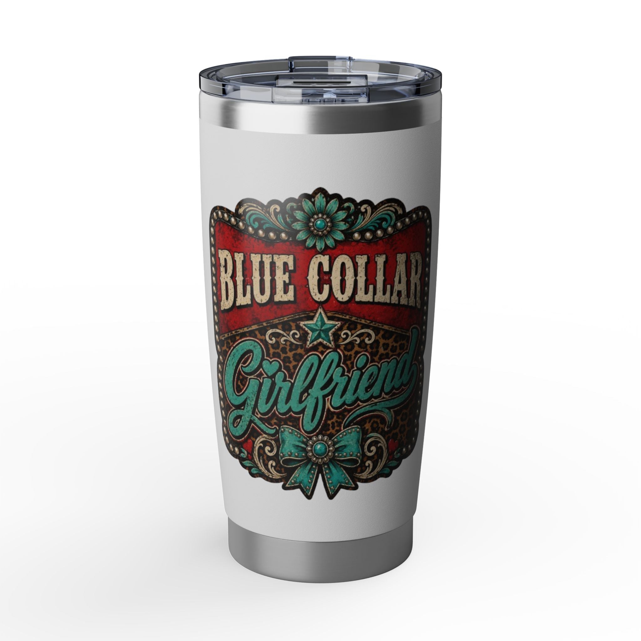 20oz Tumbler — "Blue Collar Girlfriend" Stainless Travel Cup
