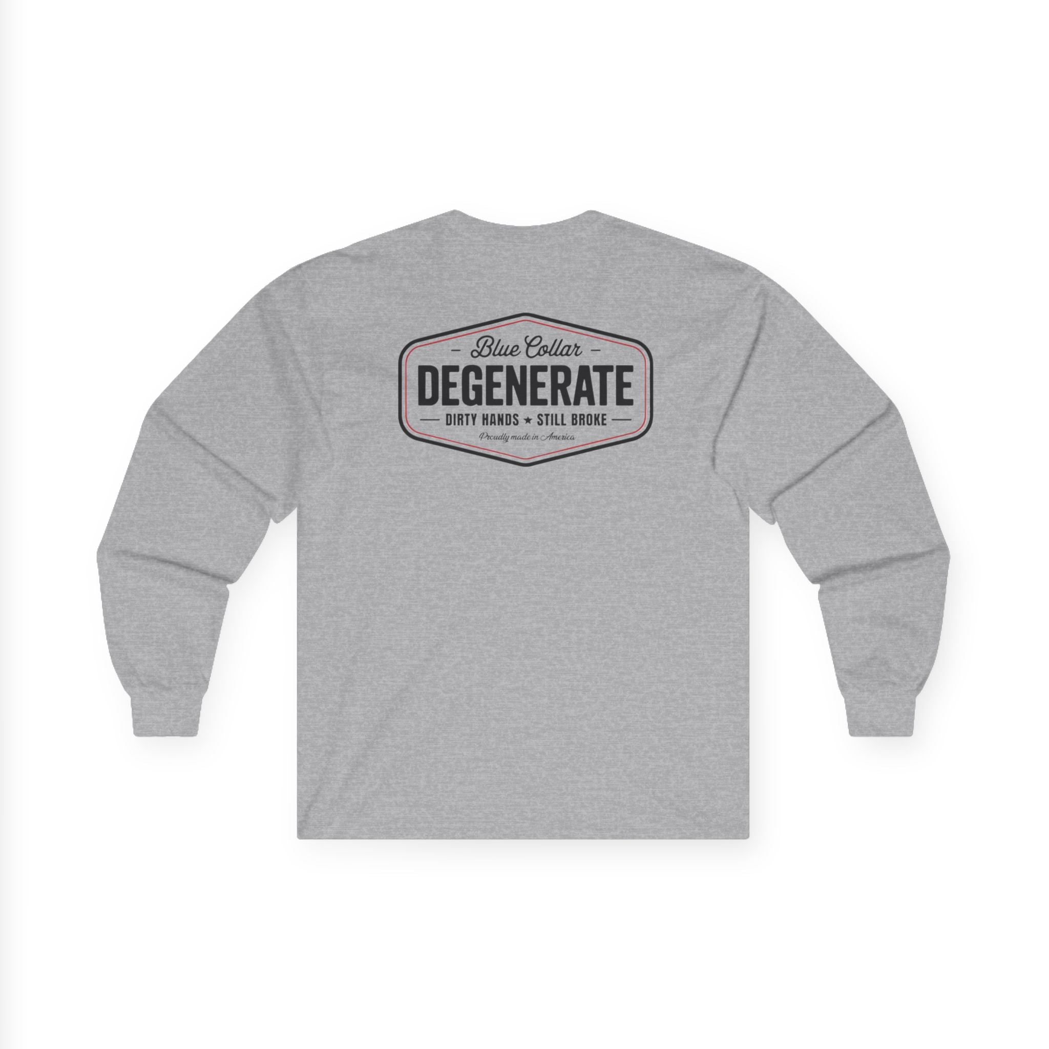 Degenerate Blue Collar Long Sleeve Tee — 'Blue Collar Degenerate' Workwear Shirt