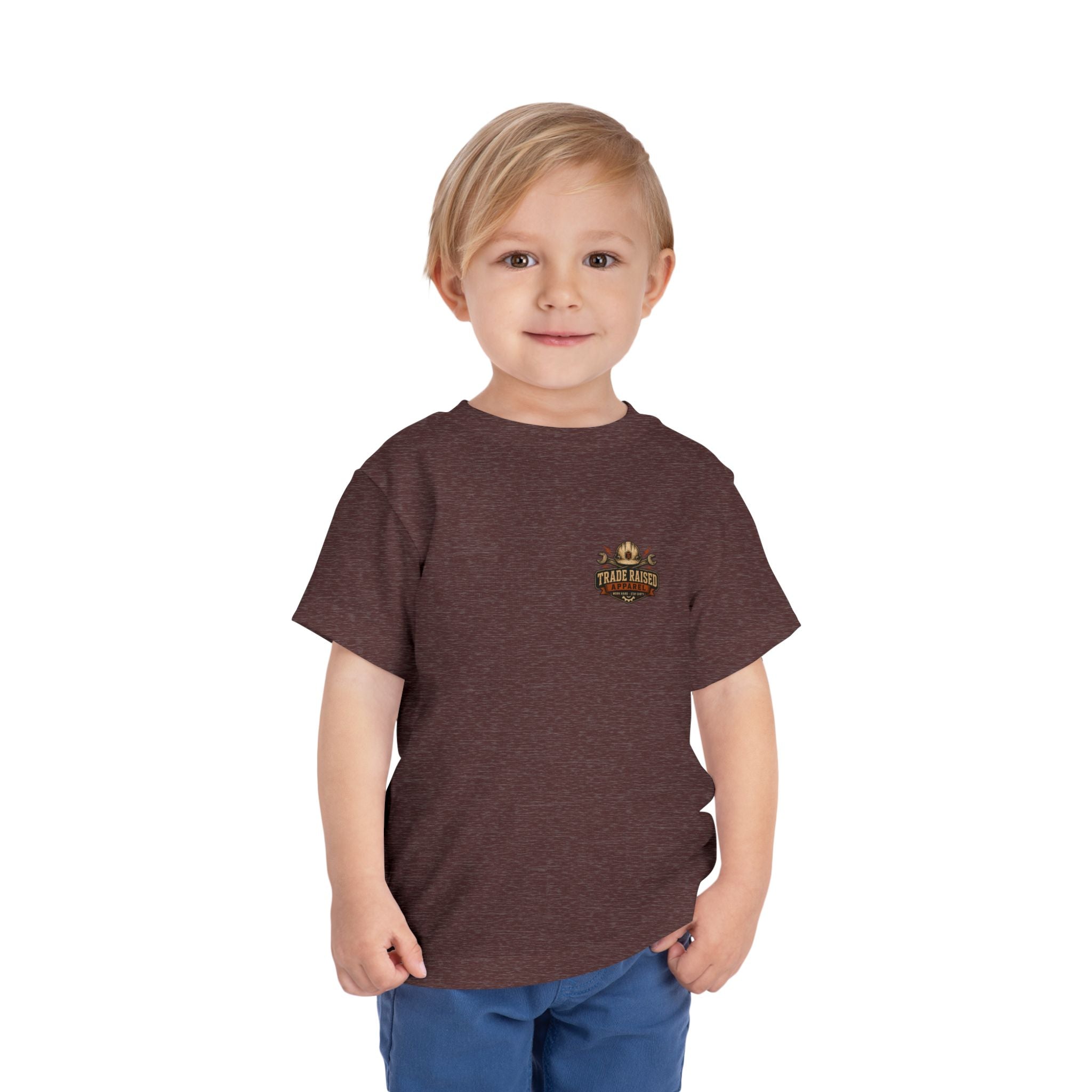 Toddler Tee — "Small Boots Big Jobs" Construction Graphic Shirt