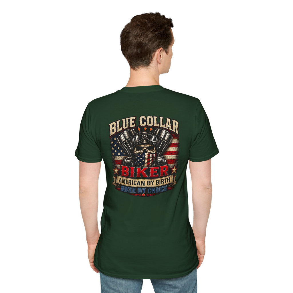 Blue collar biker