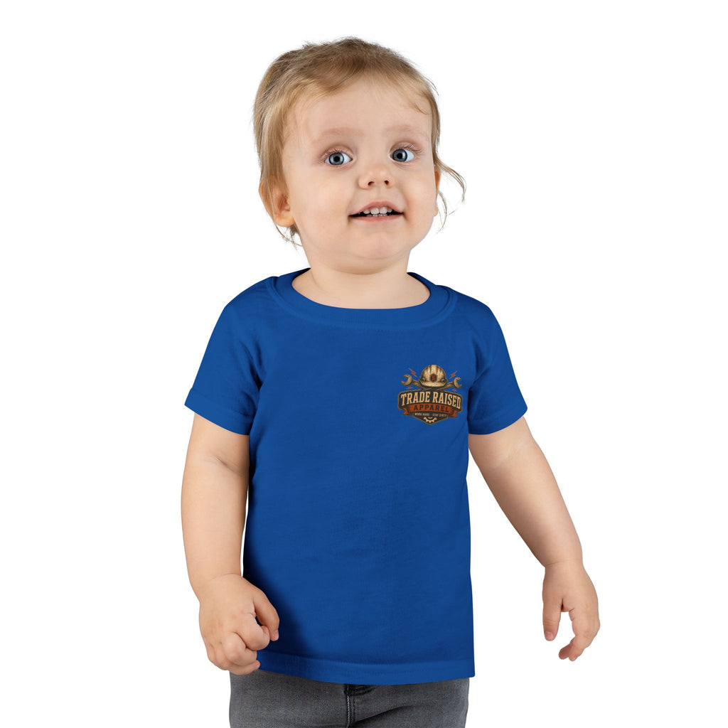 Raised in the Trades Toddler T-Shirt — "Blue Collar Kid" Workman Graphic