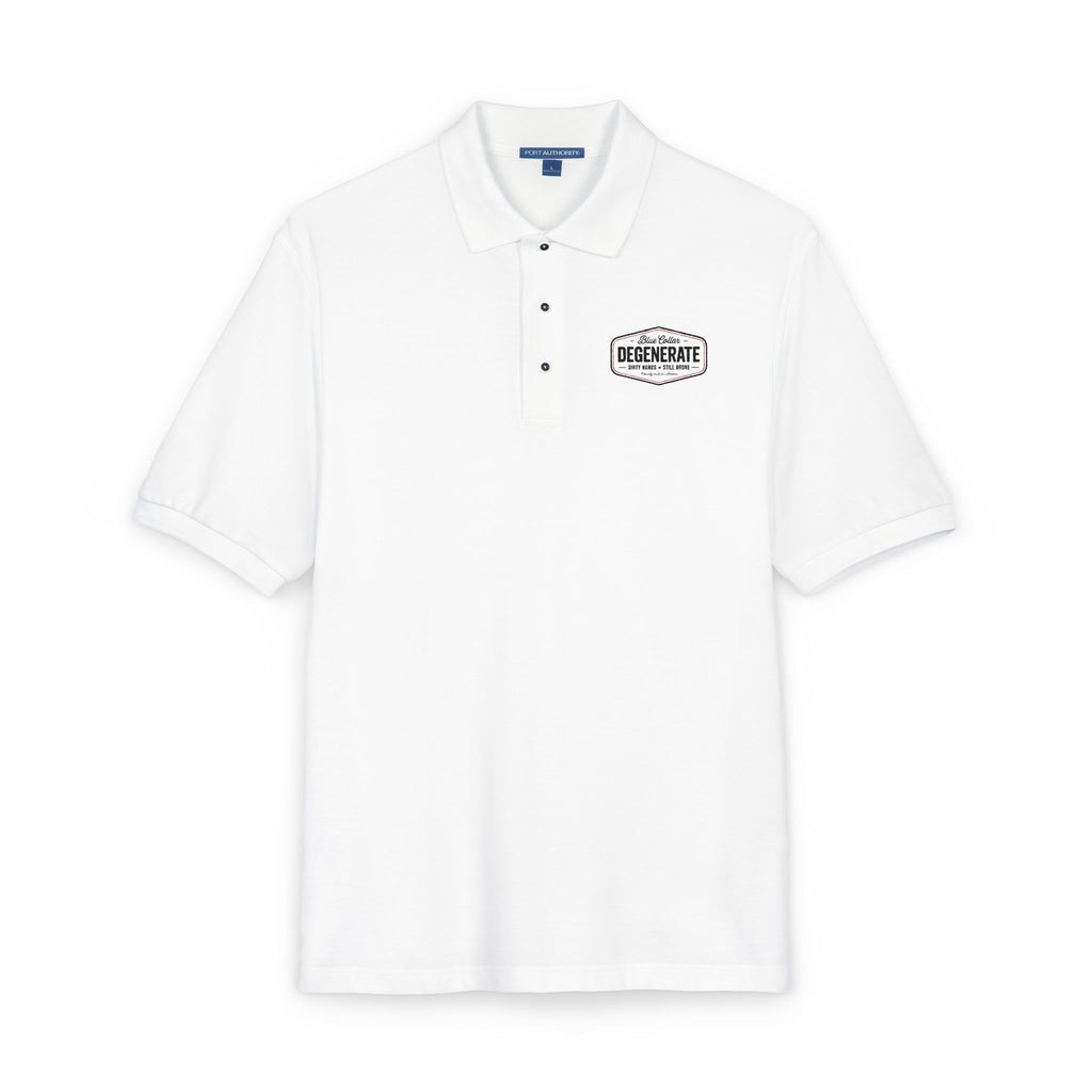 Embroidered Blue Collar Degenerate Polo Shirt