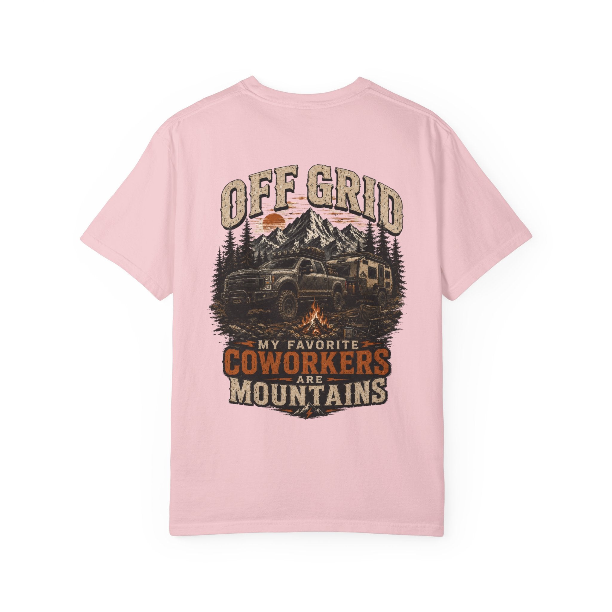 Off Grid Mountains T-Shirt — "Off Grid: My Favorite Coworkers Are Mountains" Adventure Tee