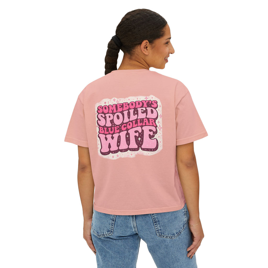 Somebody's Spoiled Blue Collar Wife Boxy Tee