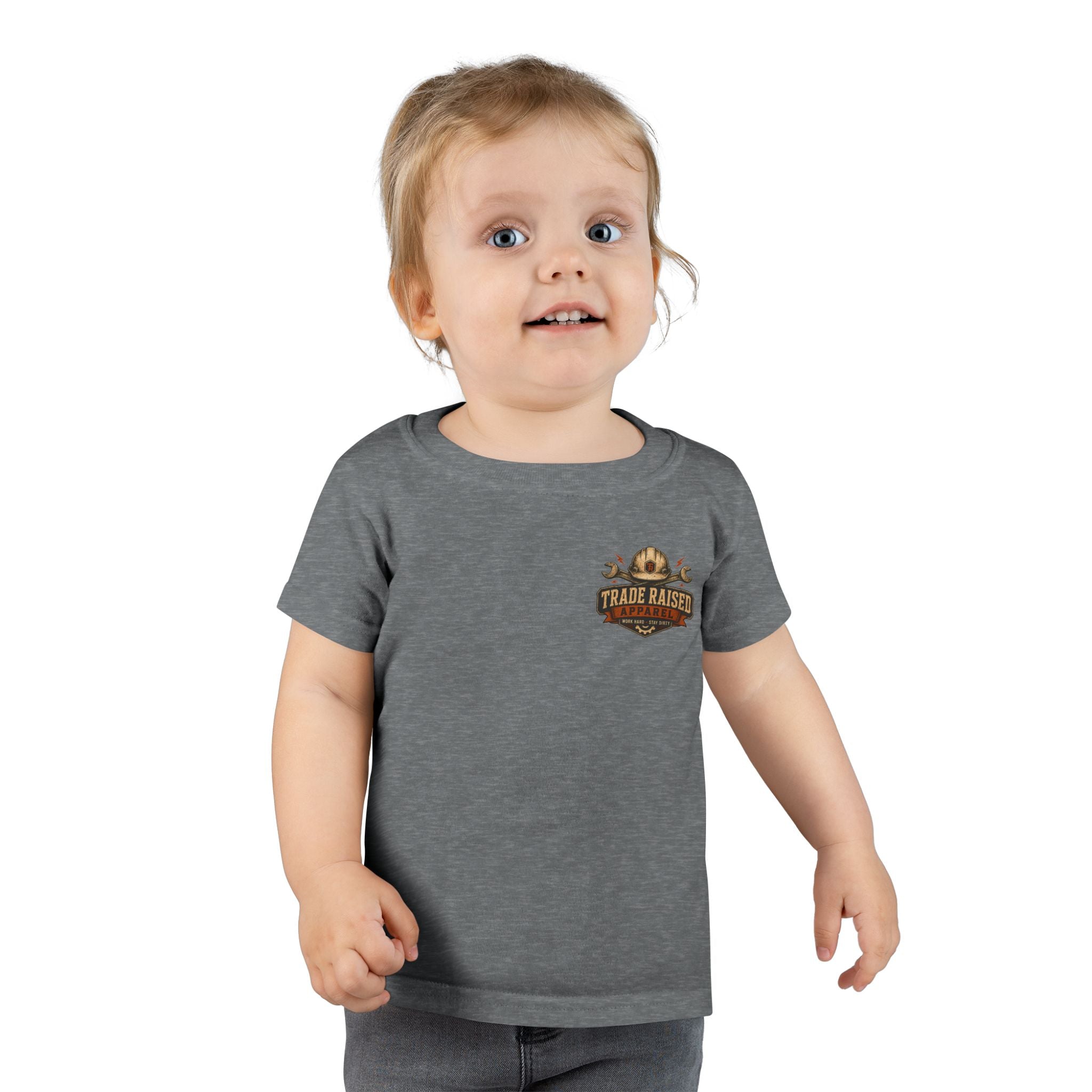 Raised in the Trades Toddler T-Shirt — "Blue Collar Kid" Workman Graphic