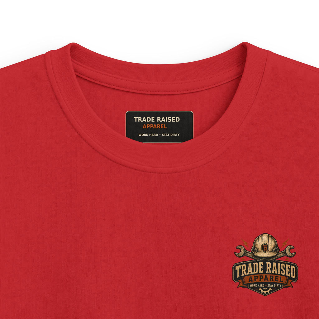 Kids Tee — "Small Boots Big Jobs" Construction Graphic Shirt for Young Builders