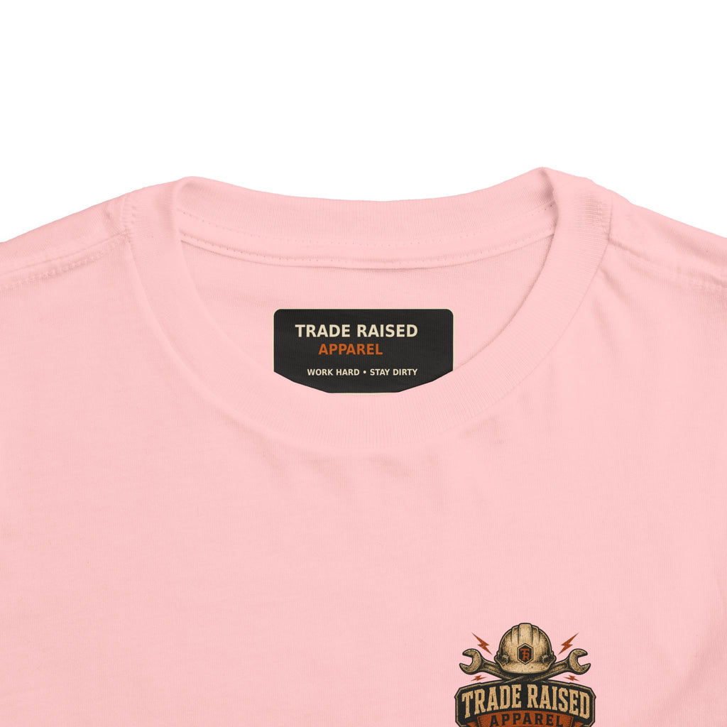 Toddler Tee — "Small Boots, Big Attitude" Pink Cowgirl Graphic