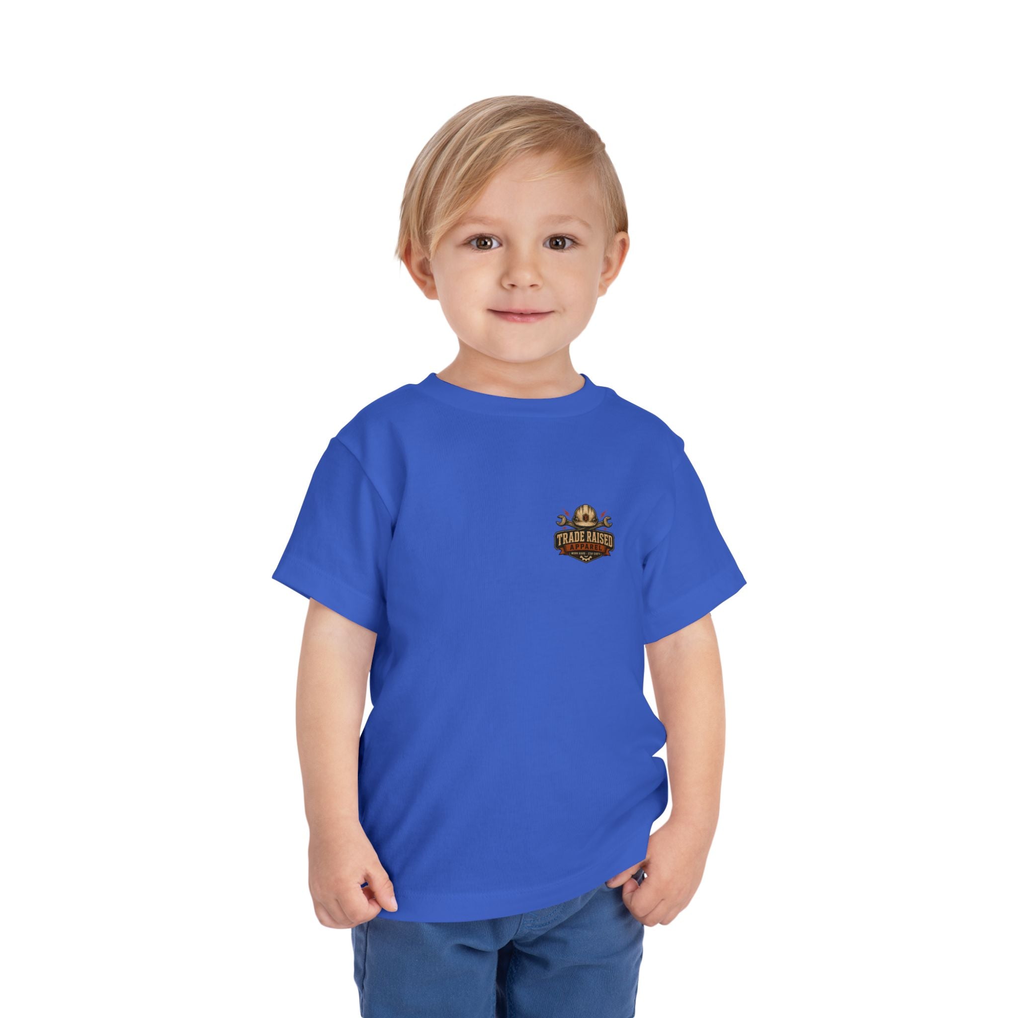 Toddler Tee — "Small Boots Big Jobs" Construction Graphic Shirt