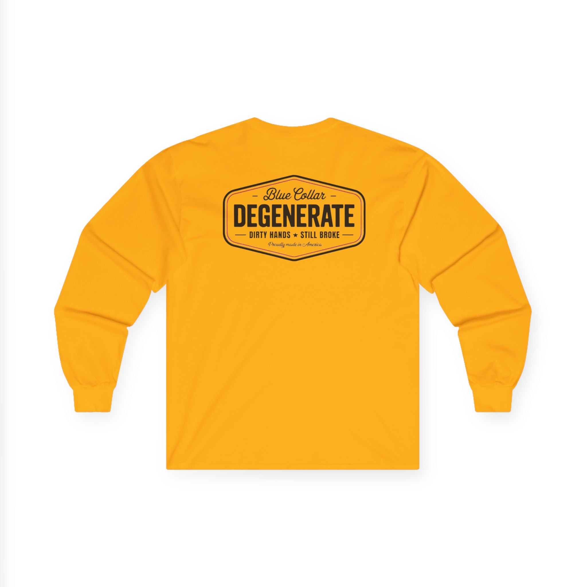 Degenerate Blue Collar Long Sleeve Tee — 'Blue Collar Degenerate' Workwear Shirt