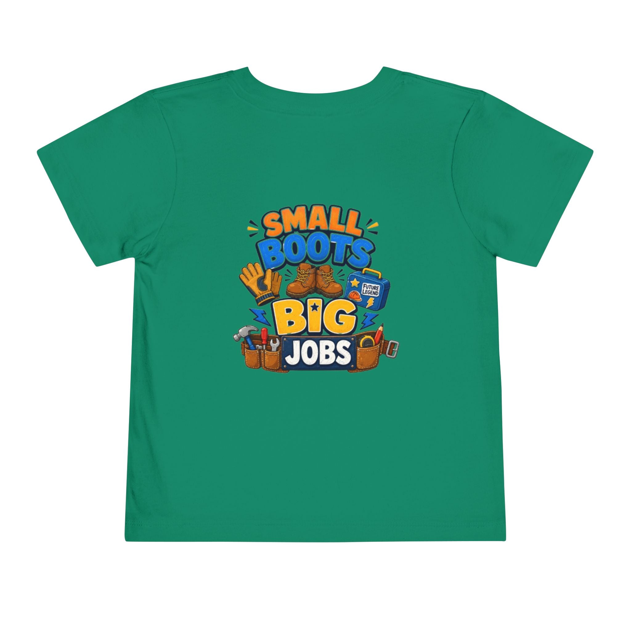 Toddler Tee — "Small Boots Big Jobs" Construction Graphic Shirt