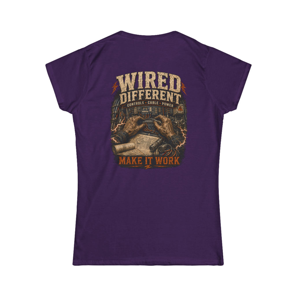 Wired Different Tee — "Make It Work" Electrician Engineer Graphic Women's T‑Shirt