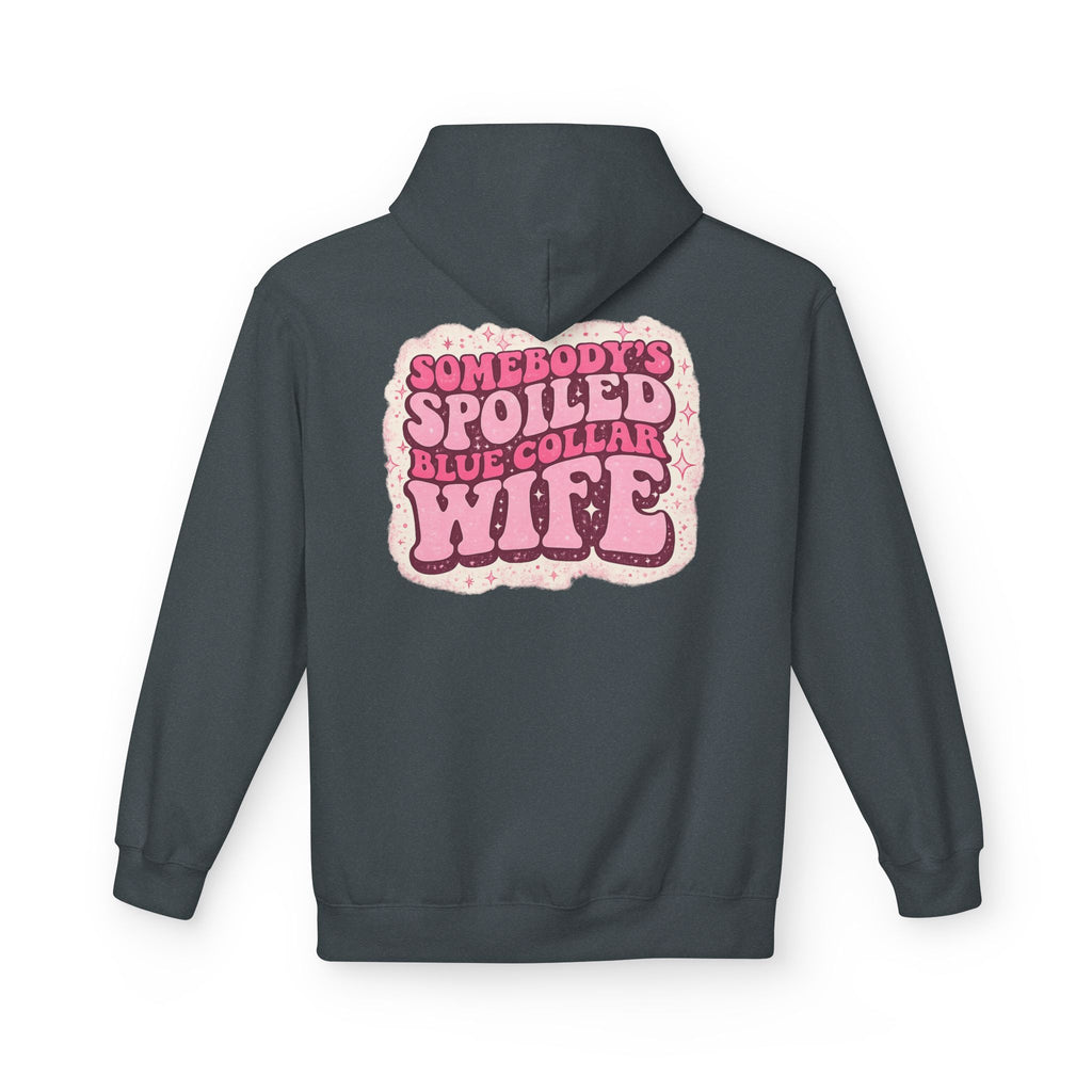 Somebody's Spoiled Blue Collar Wife Hoodie - Pink Retro Graphic Pullover