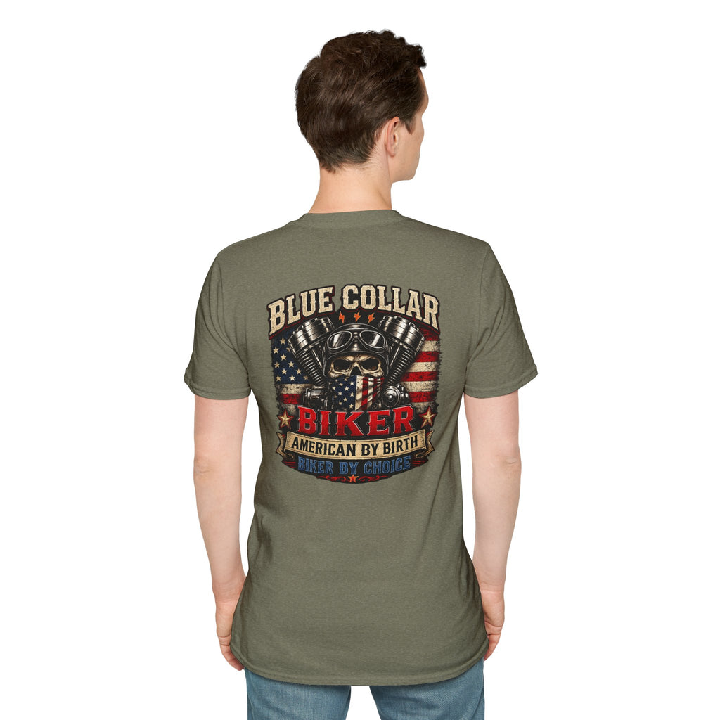 Blue collar biker