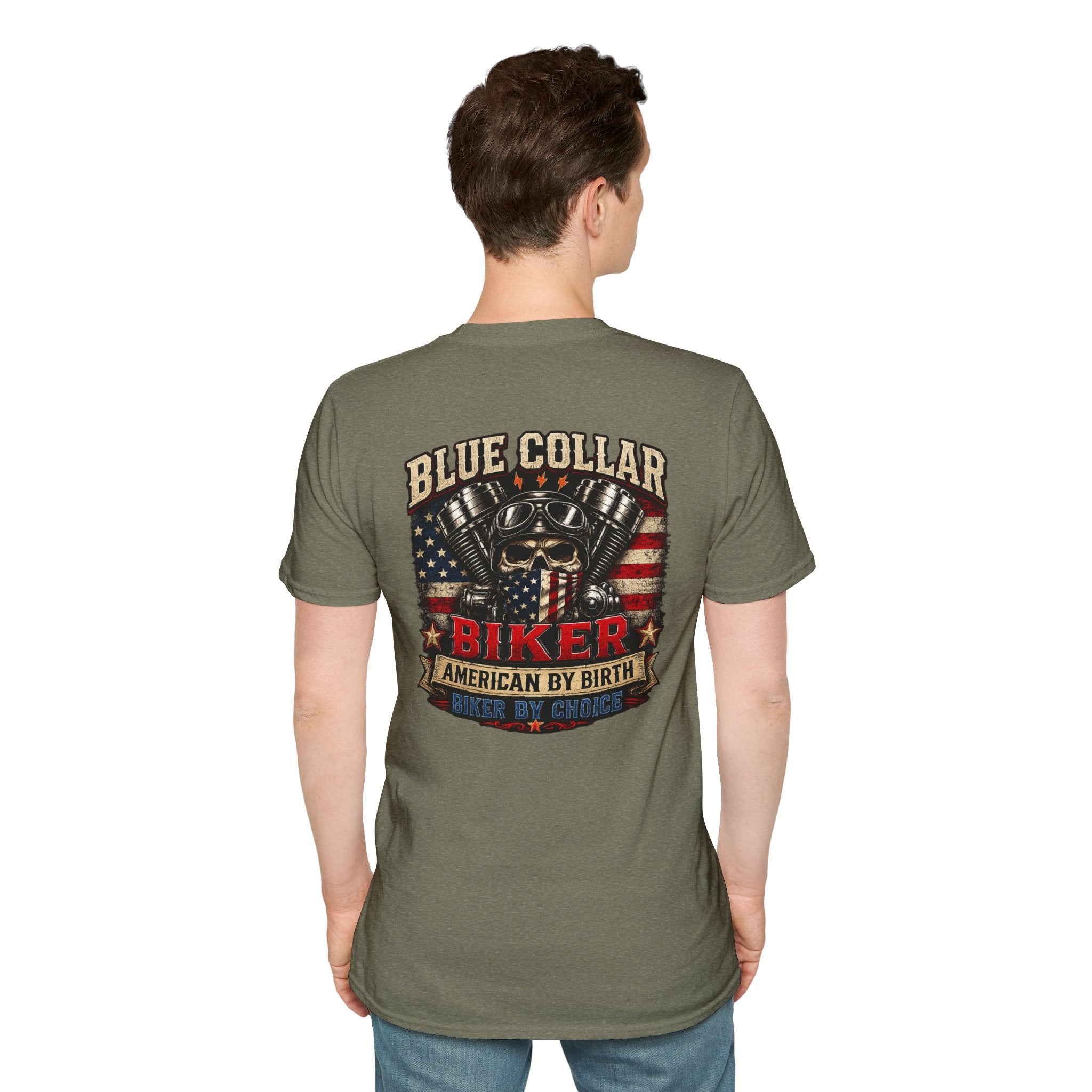 Blue collar biker