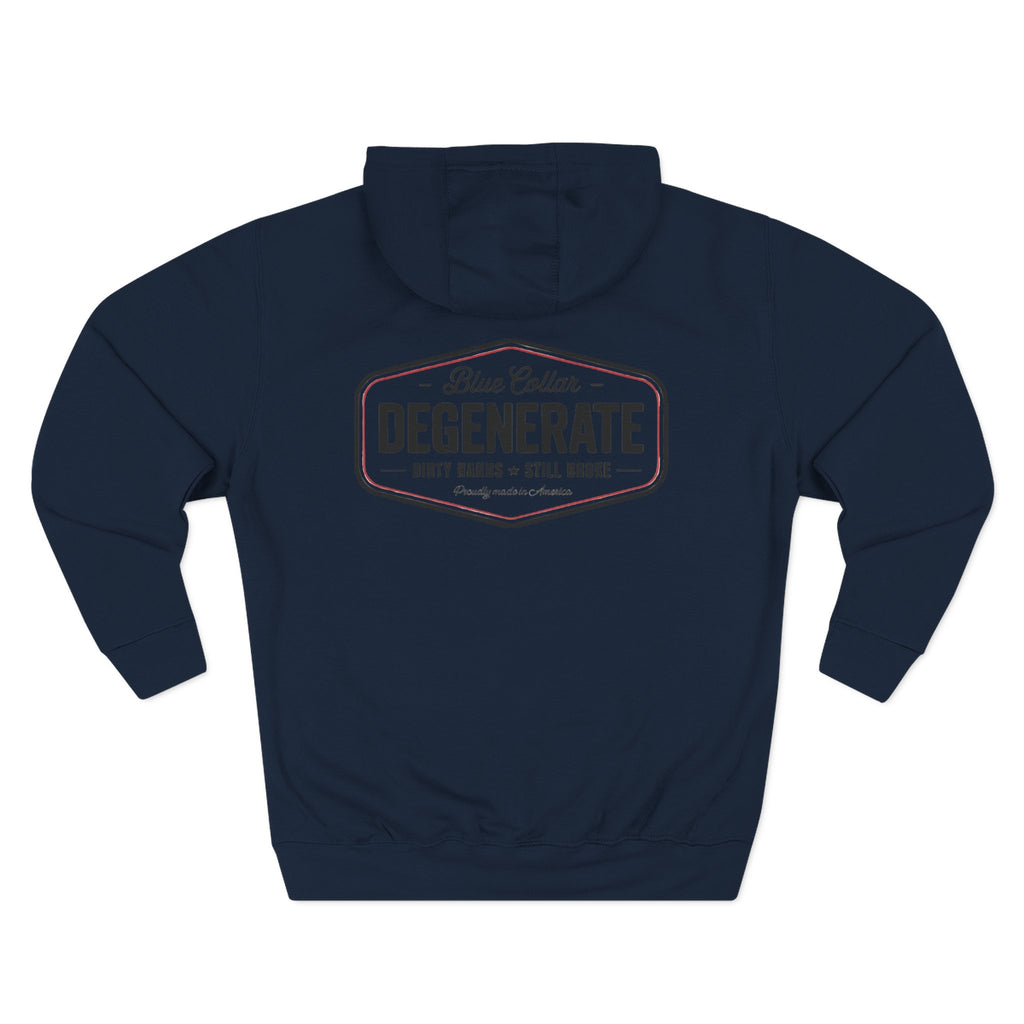 Blue Collar Degenerate Hoodie – 'Degenerate' Workwear Fleece Pullover