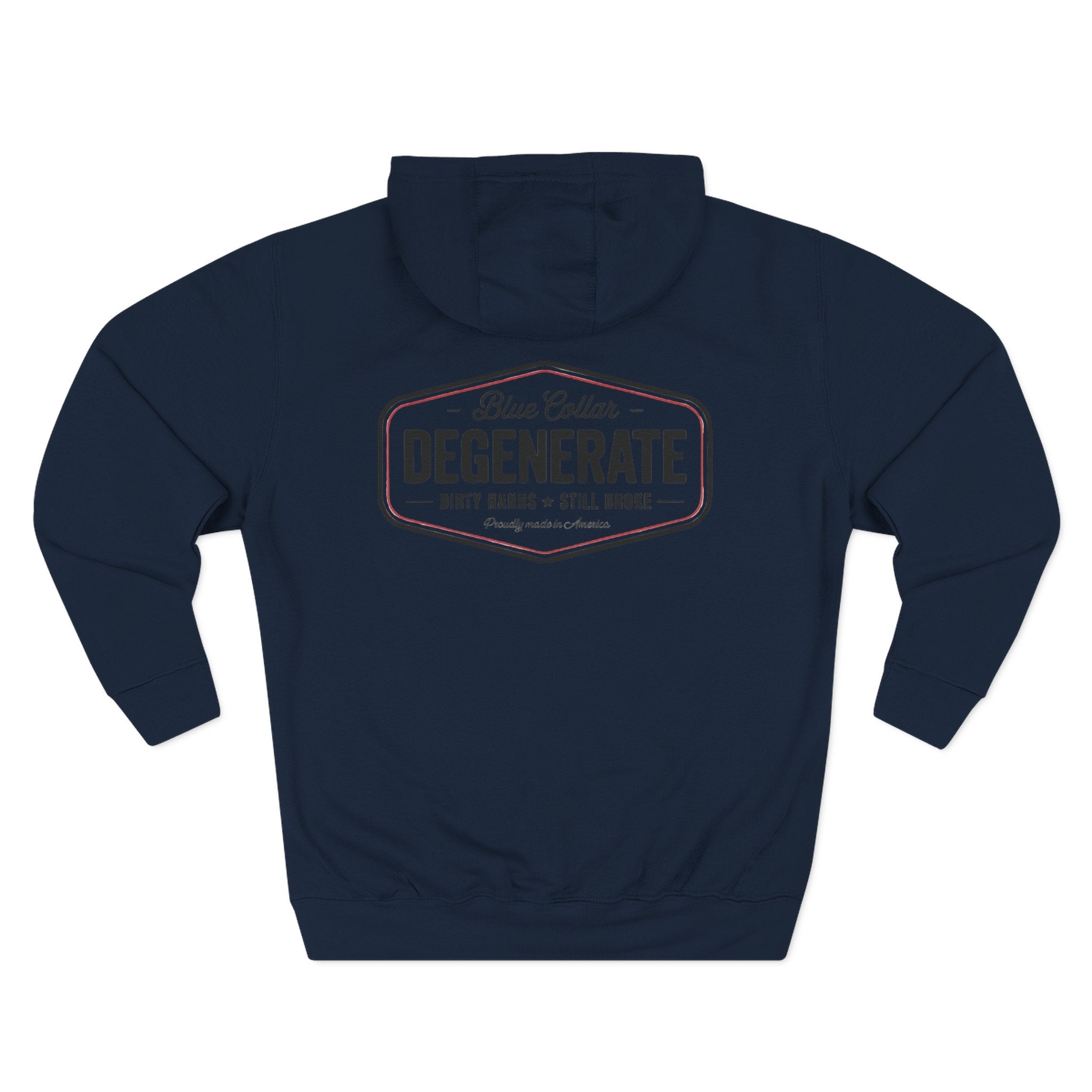 Blue Collar Degenerate Hoodie – 'Degenerate' Workwear Fleece Pullover