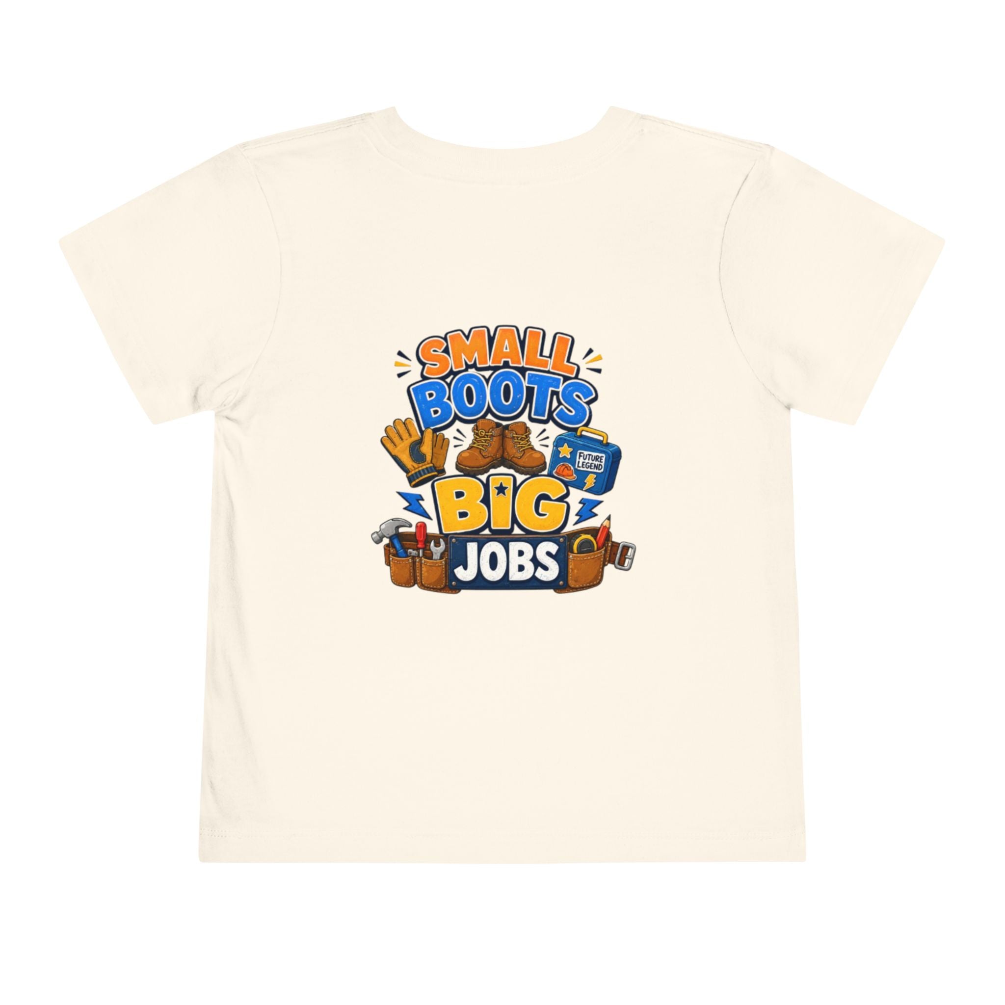 Toddler Tee — "Small Boots Big Jobs" Construction Graphic Shirt