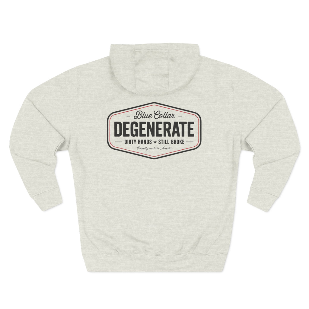Blue Collar Degenerate Hoodie – 'Degenerate' Workwear Fleece Pullover