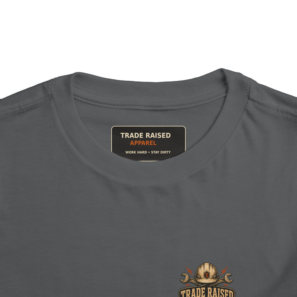 Toddler Tee — "Small Boots Big Jobs" Construction Graphic Shirt