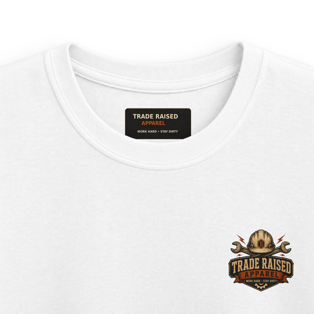 Kids T-Shirt - "Raised With Trades" Blue Collar Kid Graphic Tee