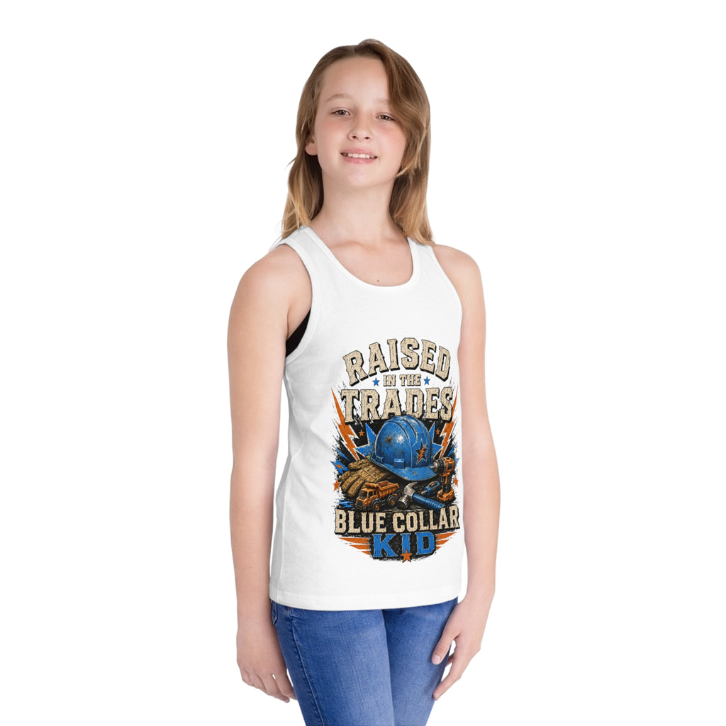 Raised by the Trades Blue Collar Kid Tank Top (Kids)