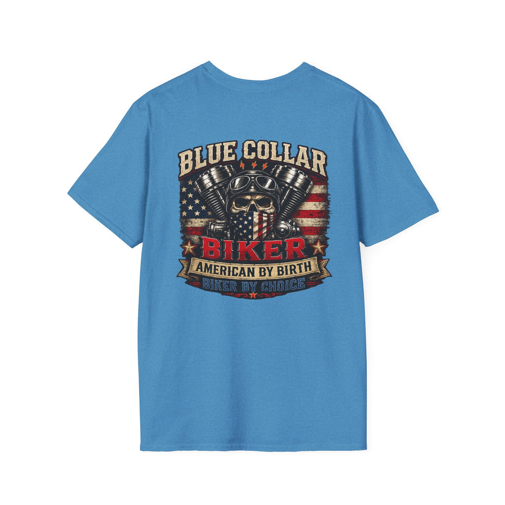 Blue collar biker