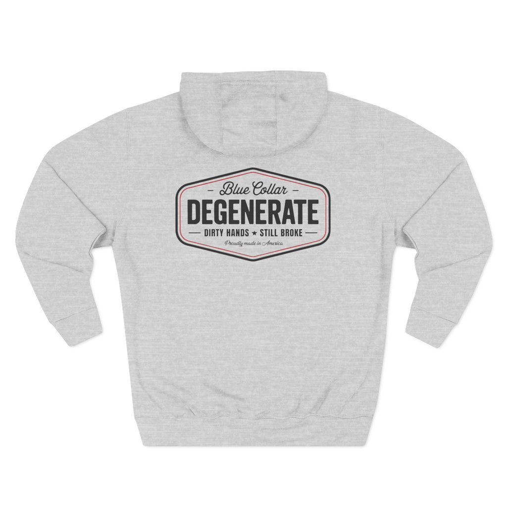 Blue Collar Degenerate Hoodie – 'Degenerate' Workwear Fleece Pullover