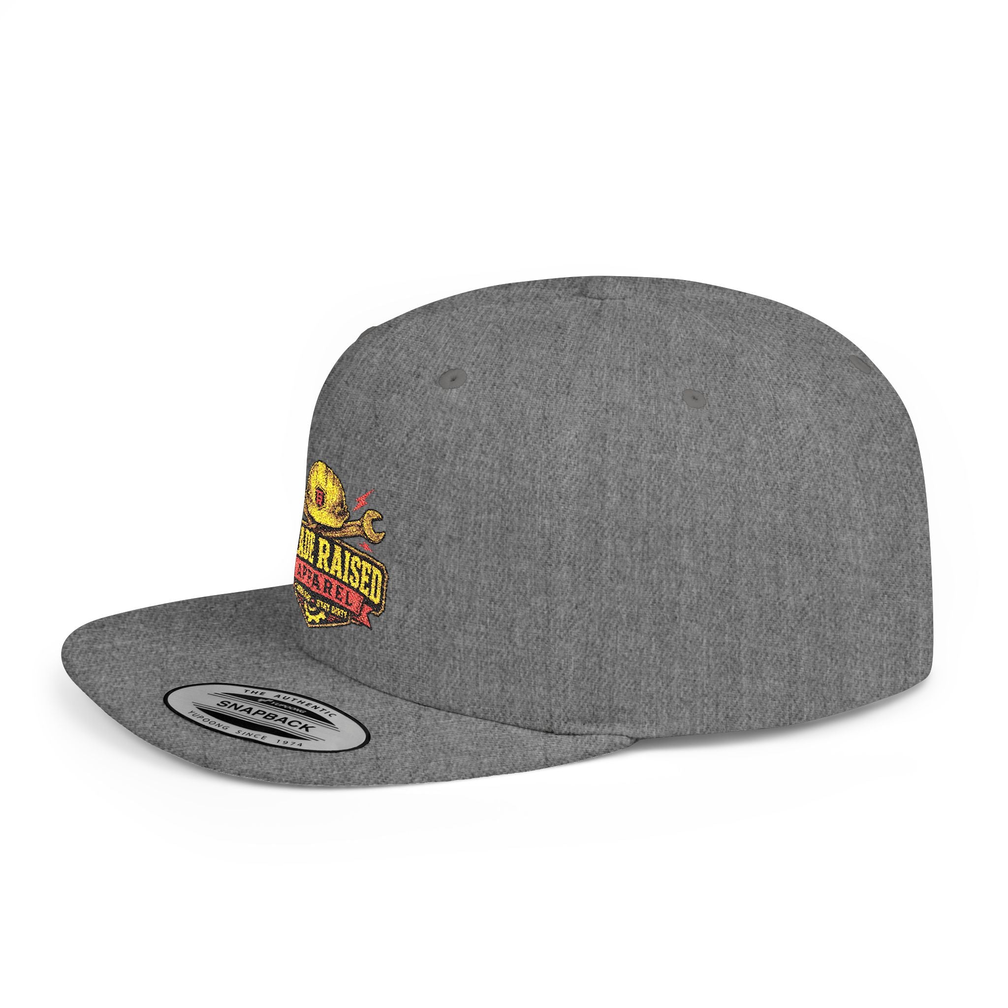 Flat Bill Snapback Hat — "Trade Raised" Logo Cap