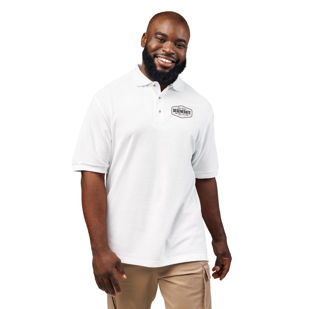 Embroidered Blue Collar Degenerate Polo Shirt