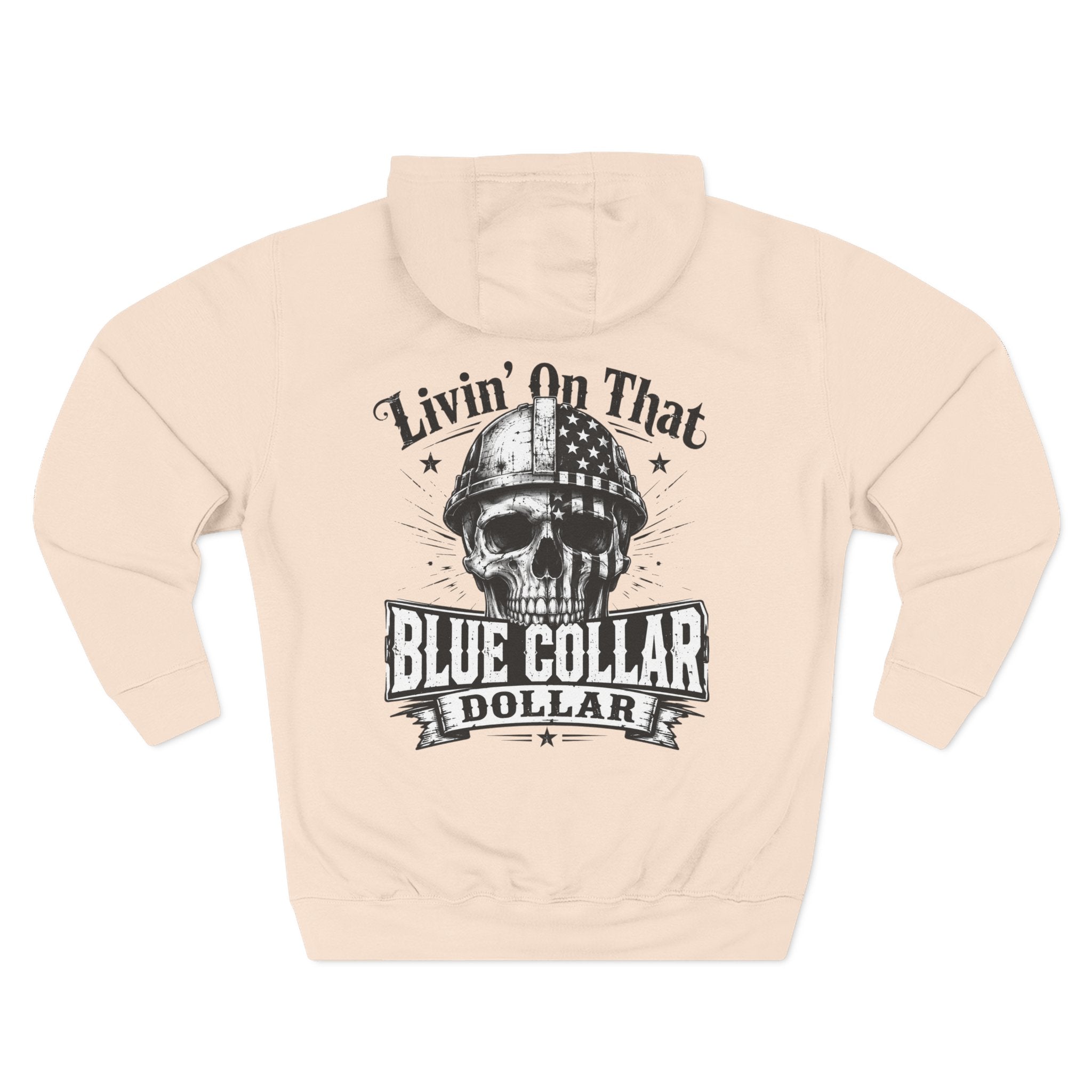 Blue Collar Dollar Skull Hoodie – "Livin' On That Blue Collar Dollar" Fleece Pullover
