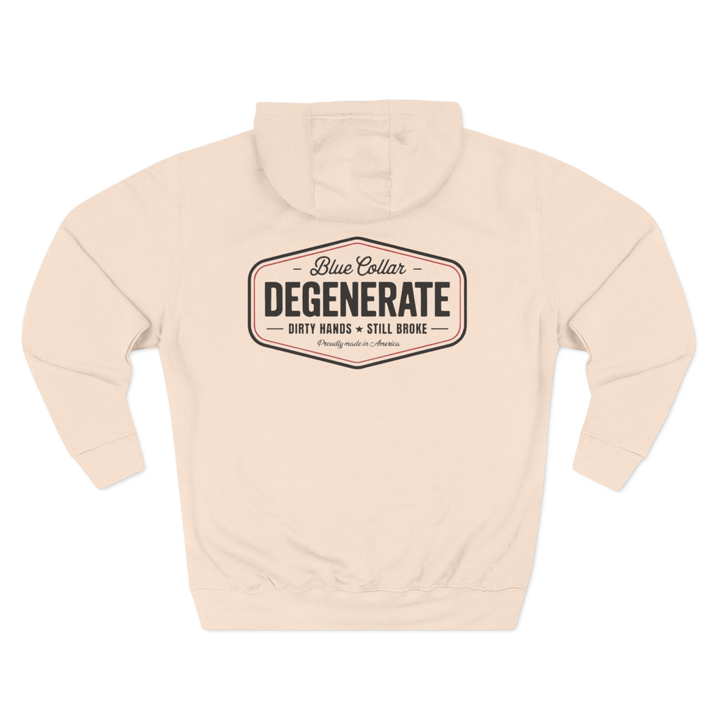 Blue Collar Degenerate Hoodie – 'Degenerate' Workwear Fleece Pullover