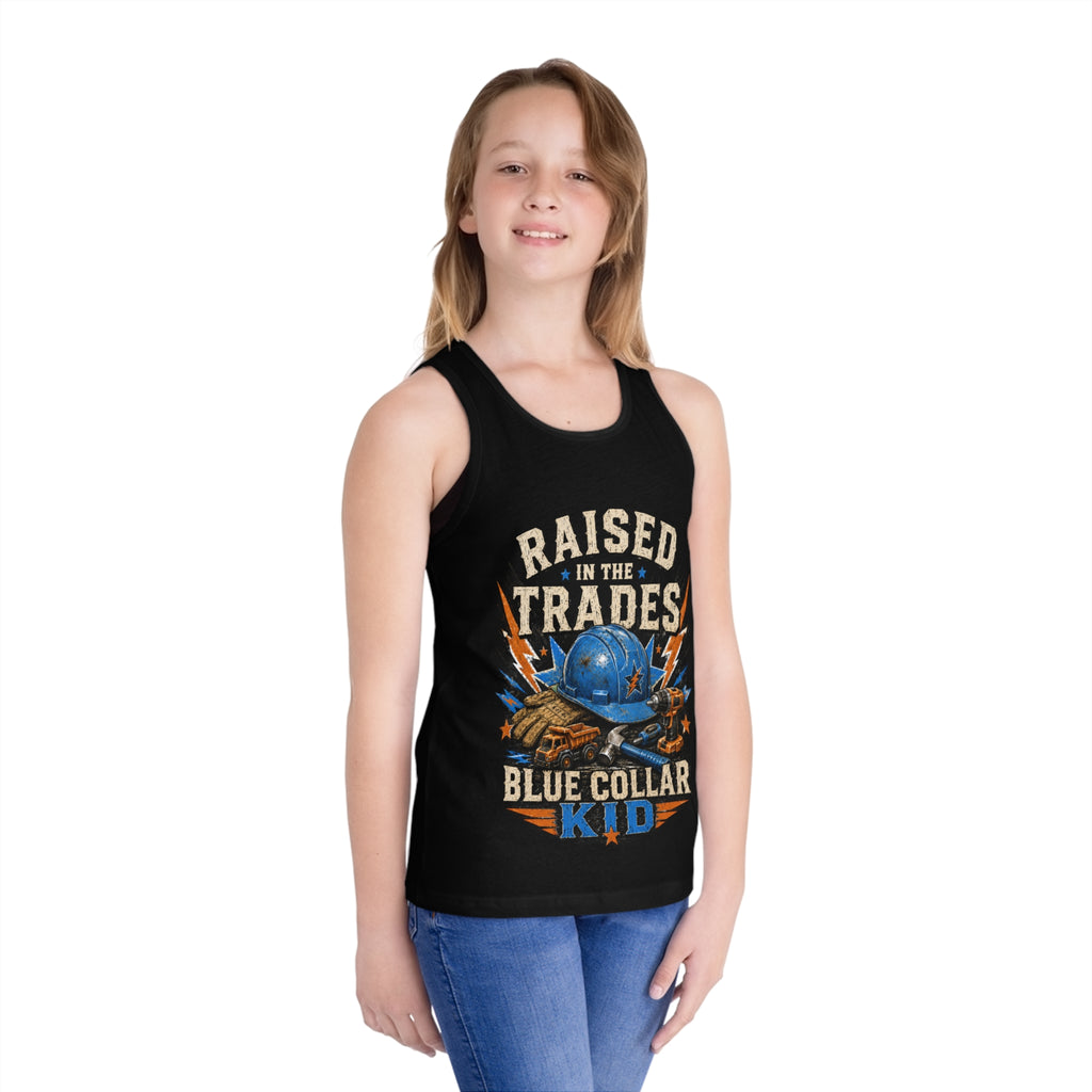 Raised by the Trades Blue Collar Kid Tank Top (Kids)