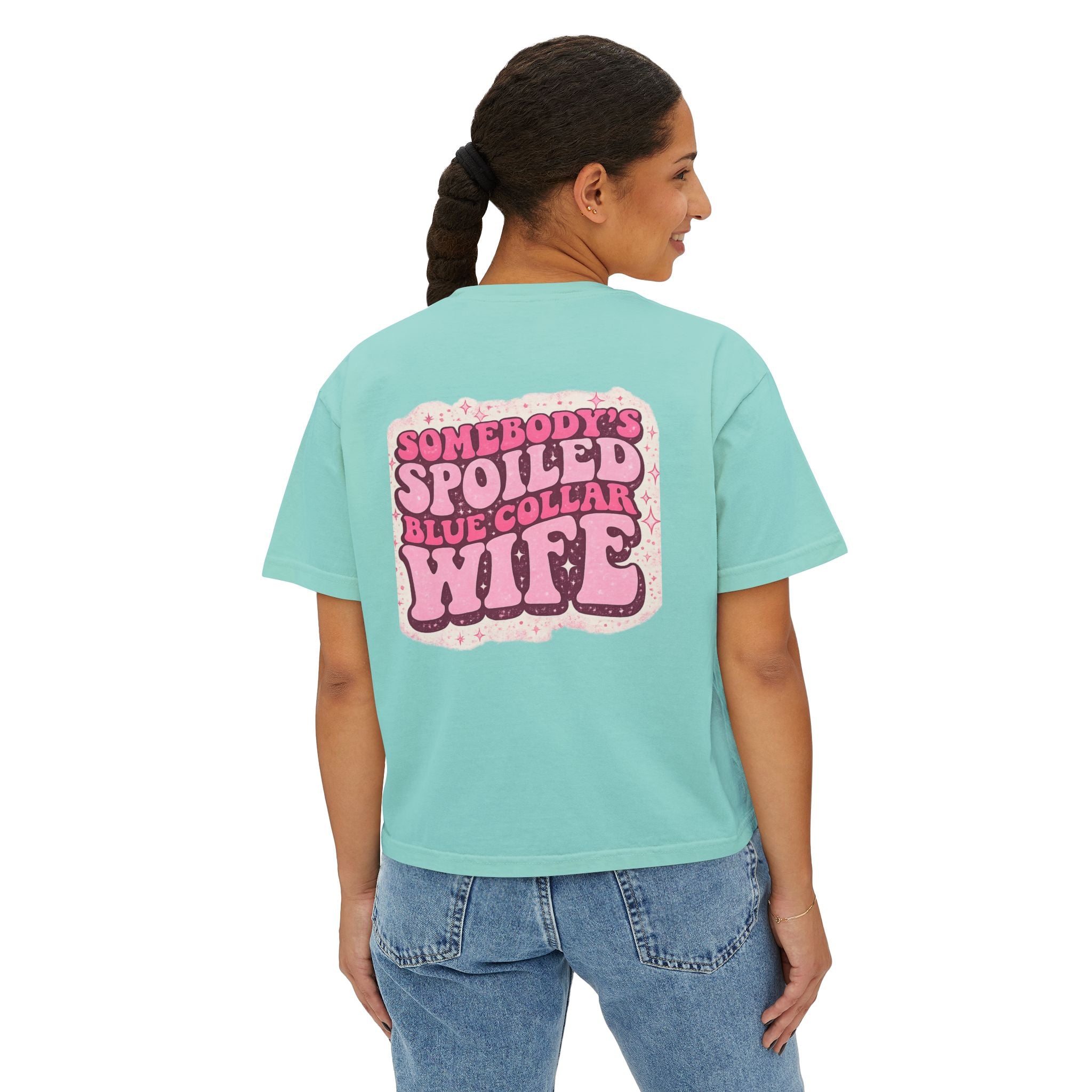 Somebody's Spoiled Blue Collar Wife Boxy Tee