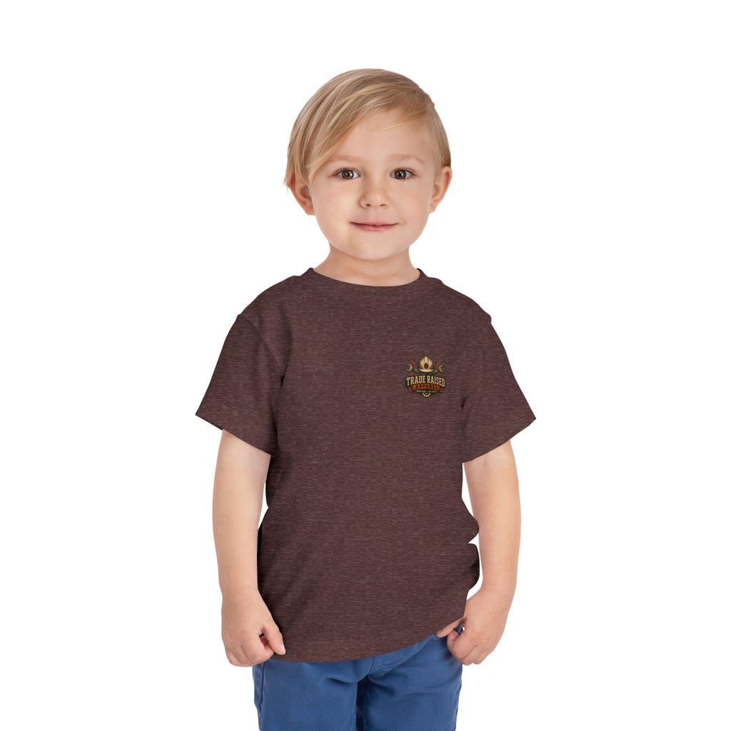 Toddler Tee — "Small Boots, Big Attitude" Pink Cowgirl Graphic