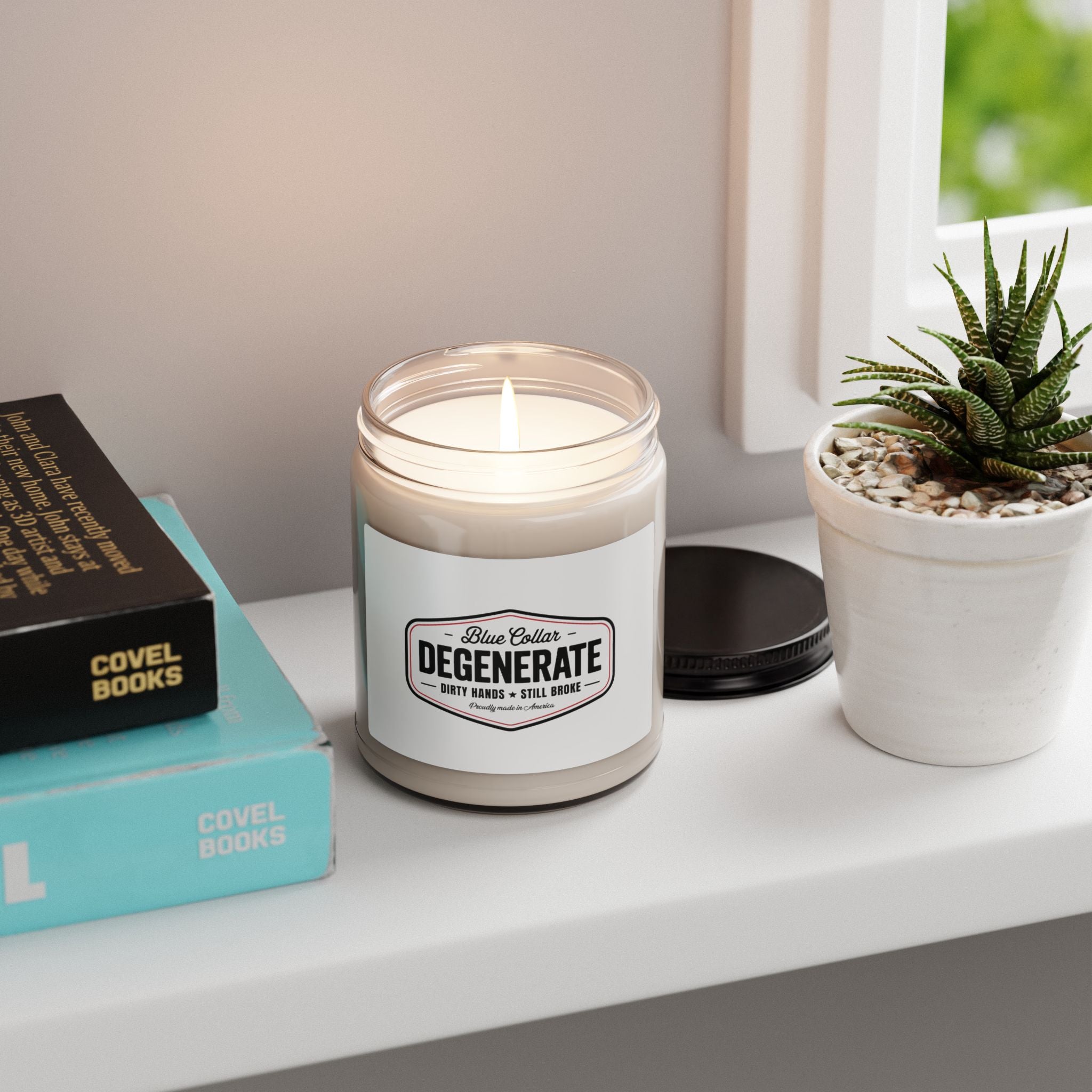 Blue Collar Degenerate Scented Soy Candle — 9oz Jar (Dirty Hands • Still Broke)