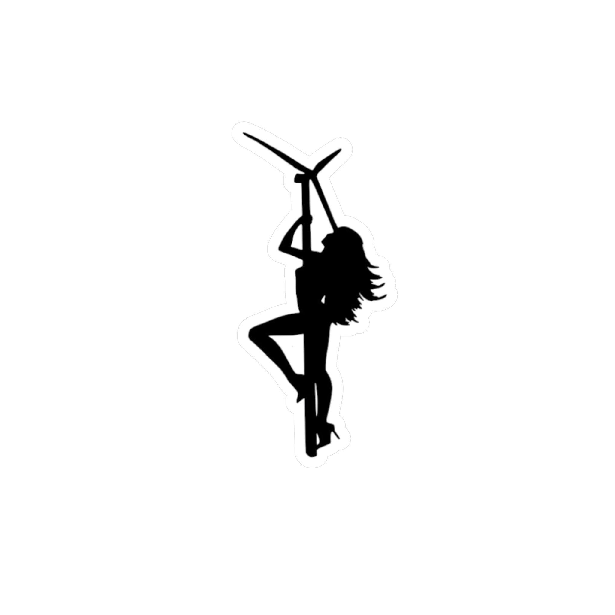 Pole Dancer Silhouette Kiss-Cut Vinyl Sticker — Minimal Pole Fitness Decal