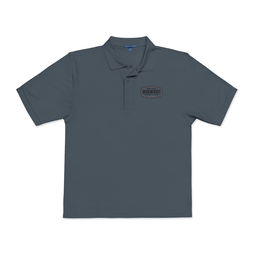 Embroidered Blue Collar Degenerate Polo Shirt