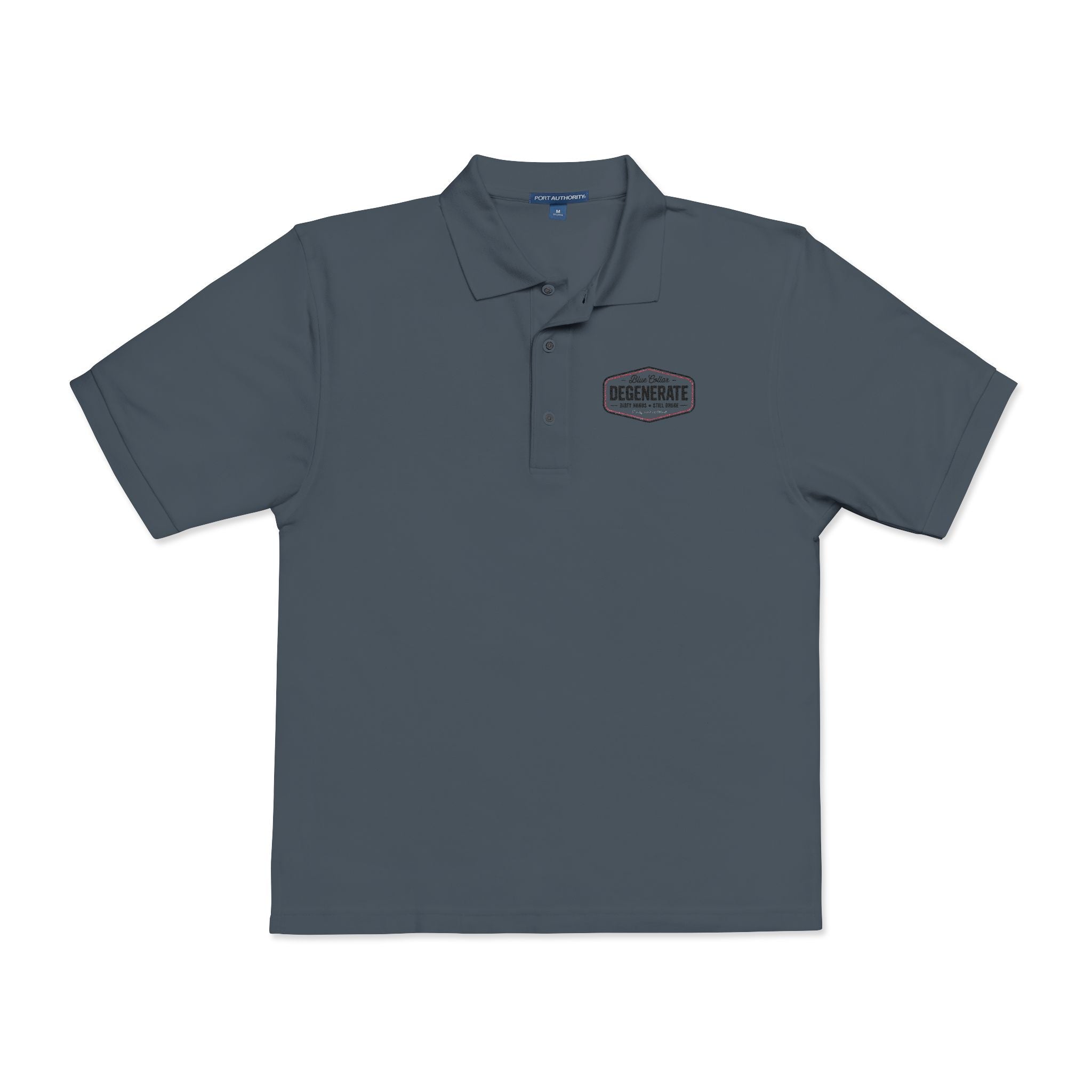 Embroidered Blue Collar Degenerate Polo Shirt