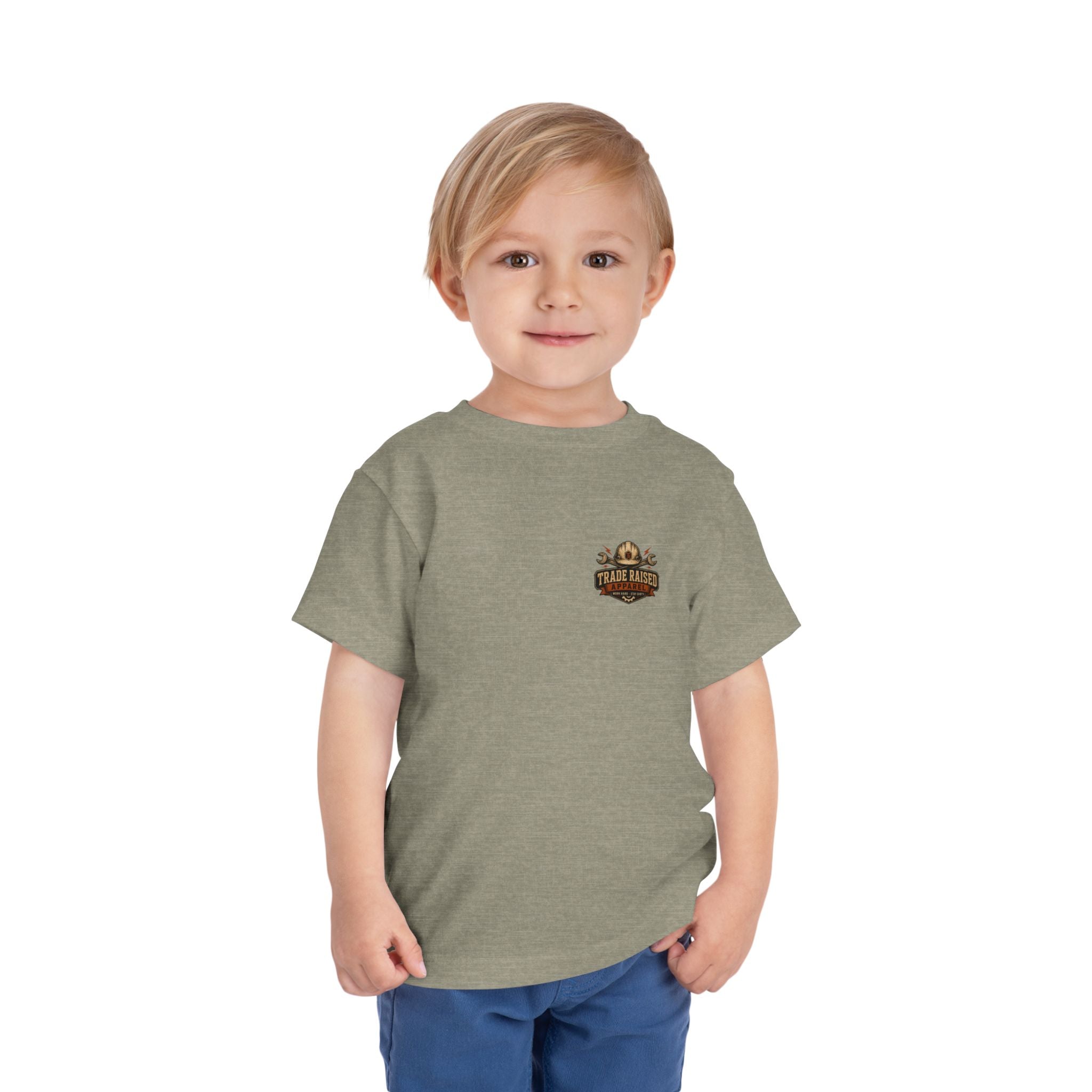 Toddler Tee — "Small Boots Big Jobs" Construction Graphic Shirt