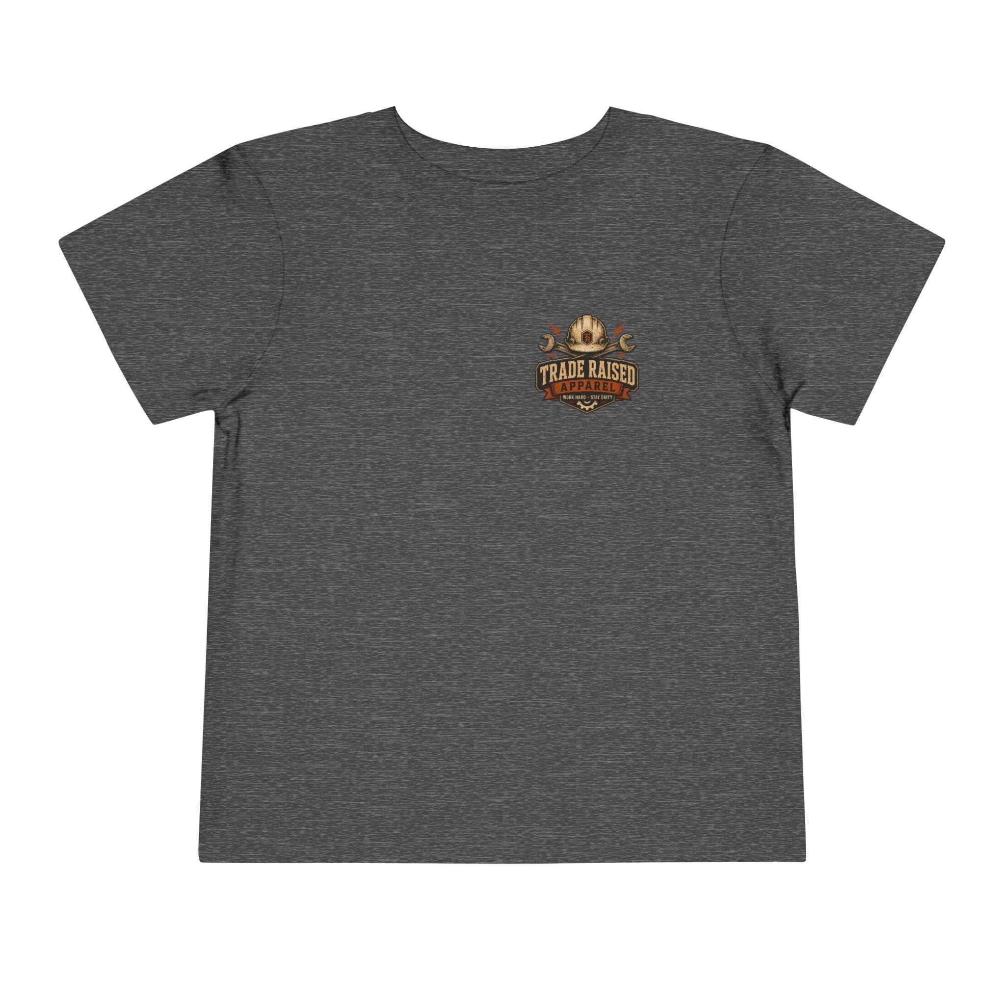 Toddler Tee — "Raised in the Trades" Blue Collar Kid Shirt