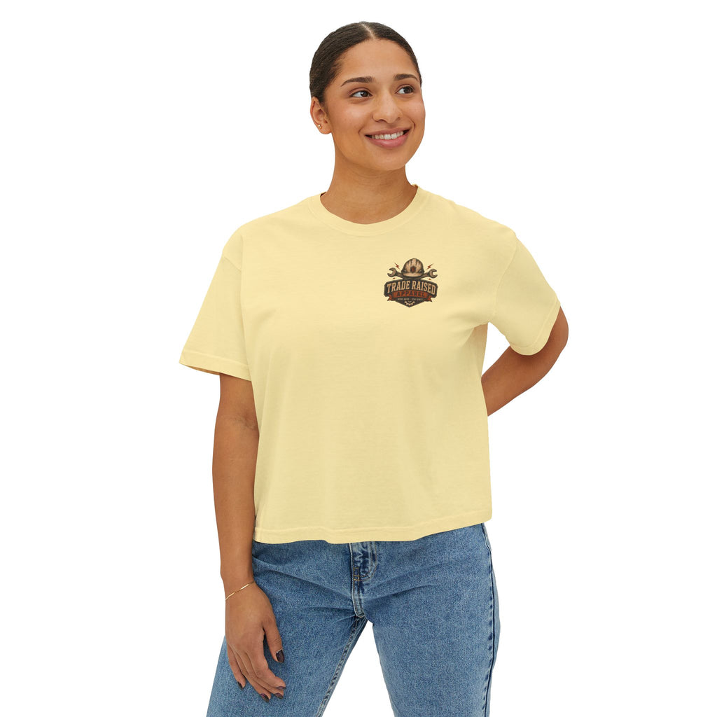 Tradesman's Girl Boxy Tee — Women's Workwear Graphic T‑Shirt