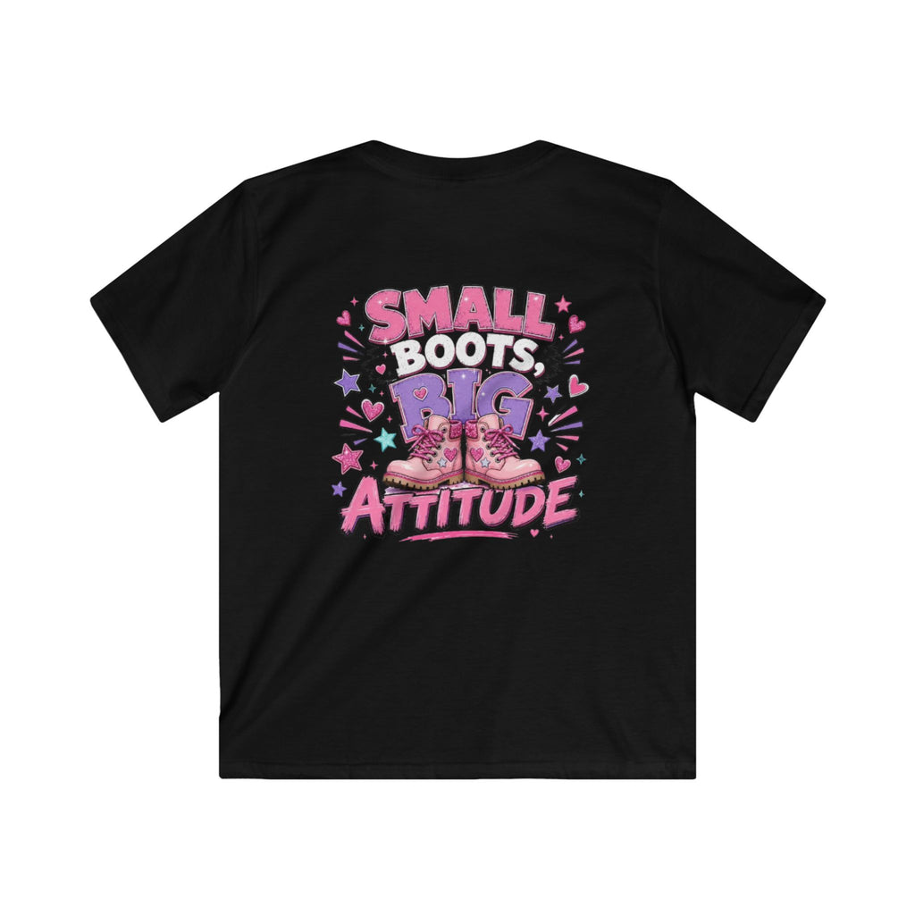 Kids T-Shirt — "Small Boots Big Attitude"