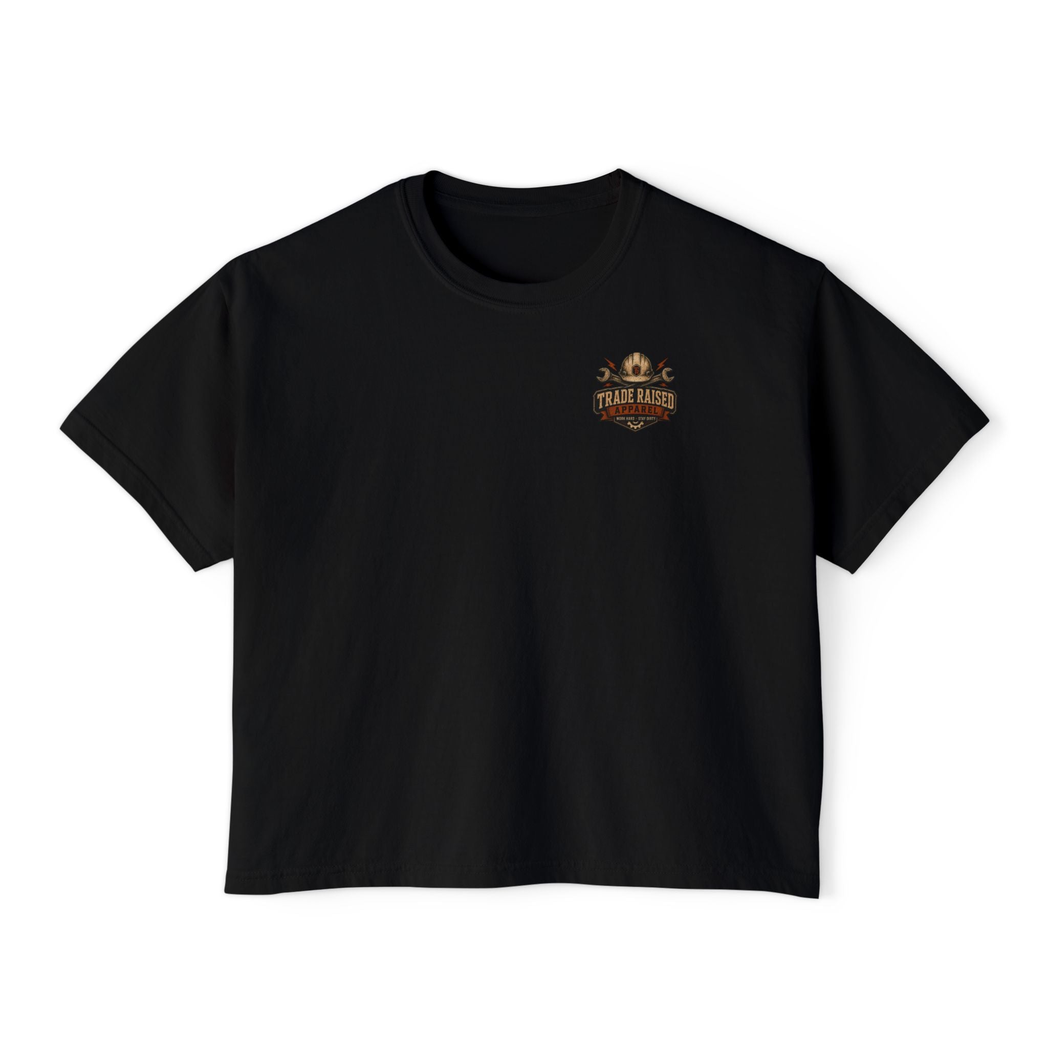 Blue Collar Mom Boxy Tee — Rustic Western Graphic Women’s T‑Shirt