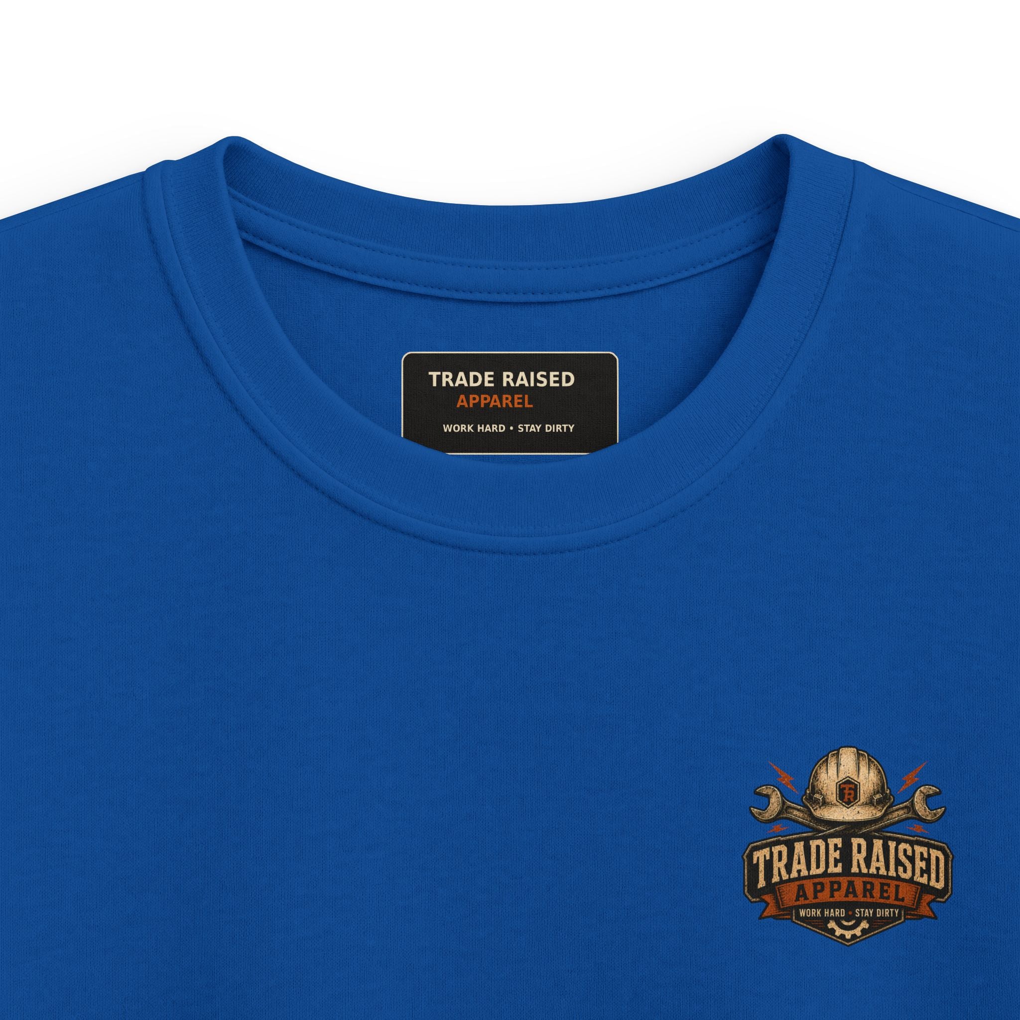 Kids Tee — "Livin' On That Blue Collar Dollar" Vintage Skull Workwear Shirt