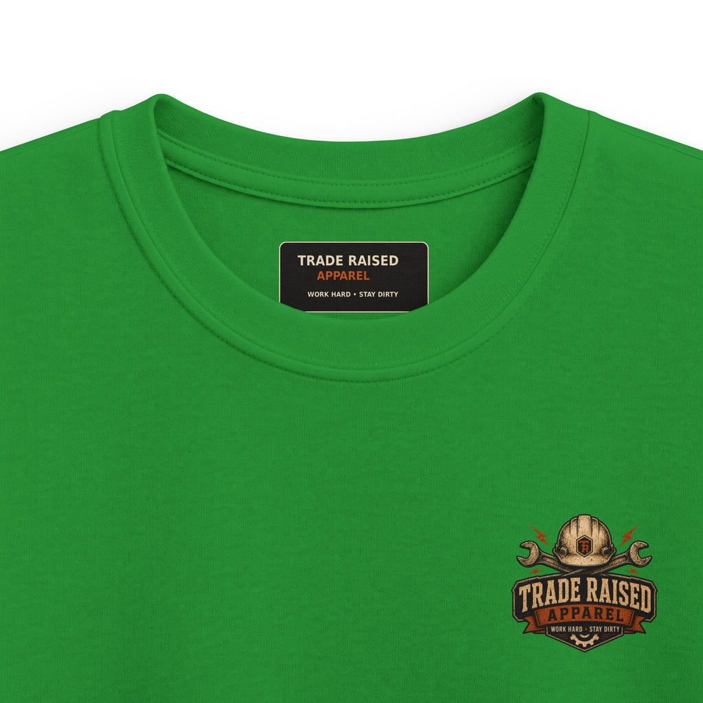 Kids T-Shirt - "Raised With Trades" Blue Collar Kid Graphic Tee