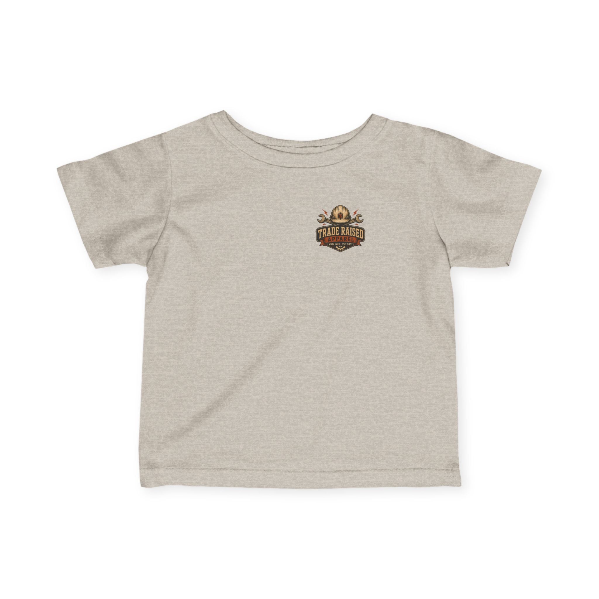 Infant Tee — "Raised in the Trades" Blue Collar Kid Baby Shirt