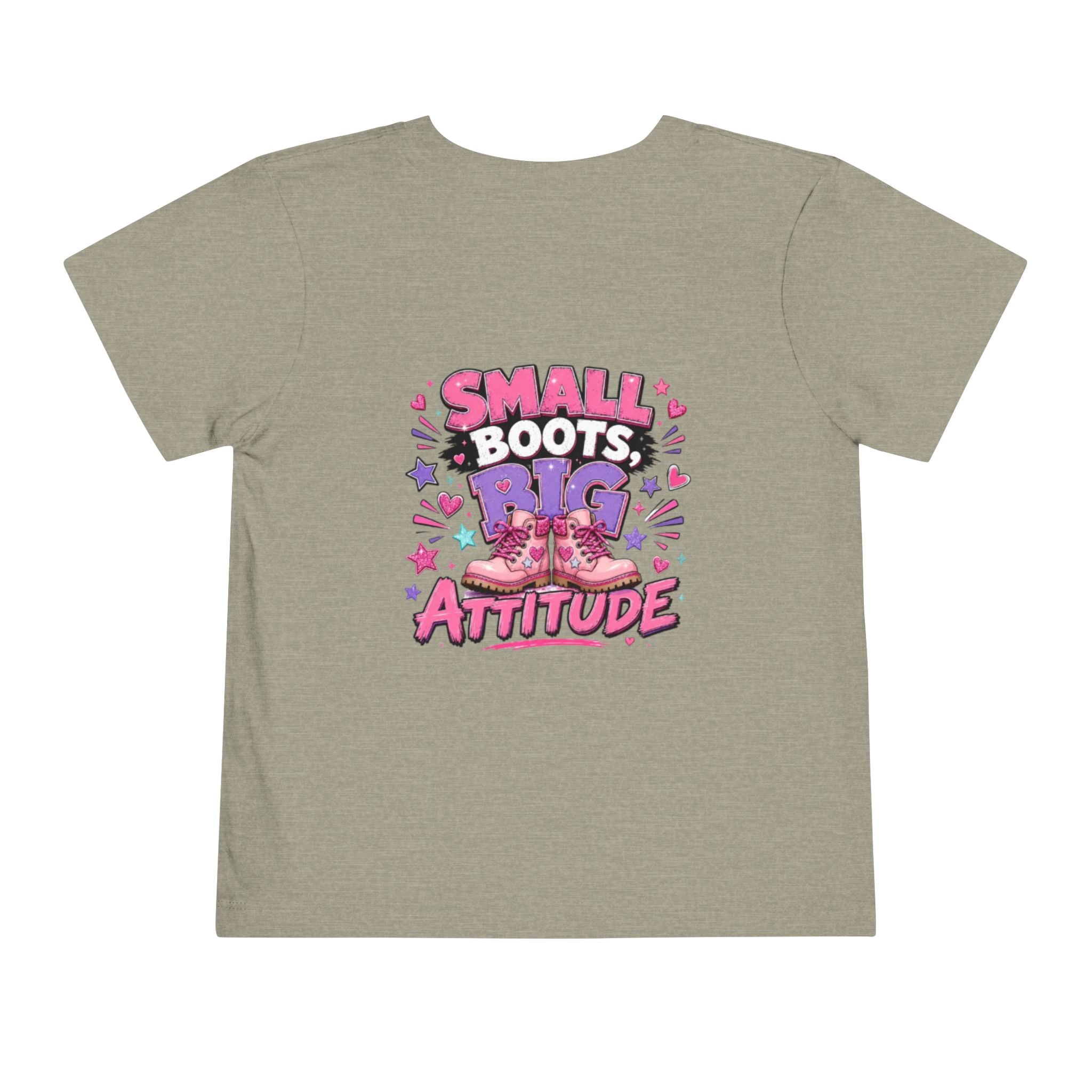 Toddler Tee — "Small Boots, Big Attitude" Pink Cowgirl Graphic
