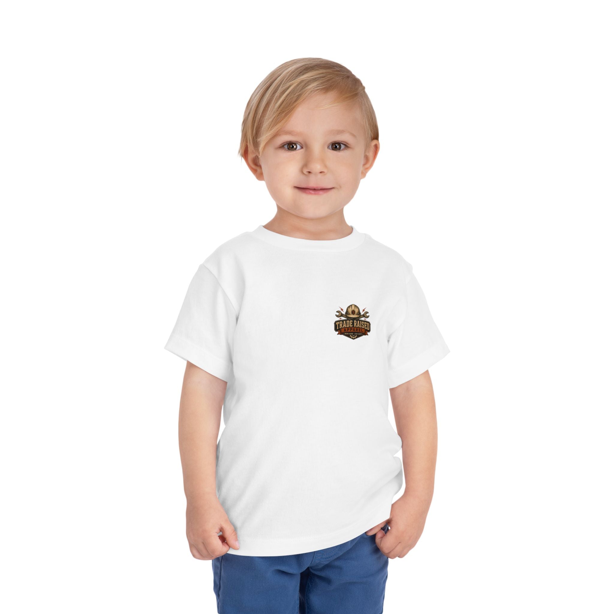 Toddler Tee — "Small Boots Big Jobs" Construction Graphic Shirt