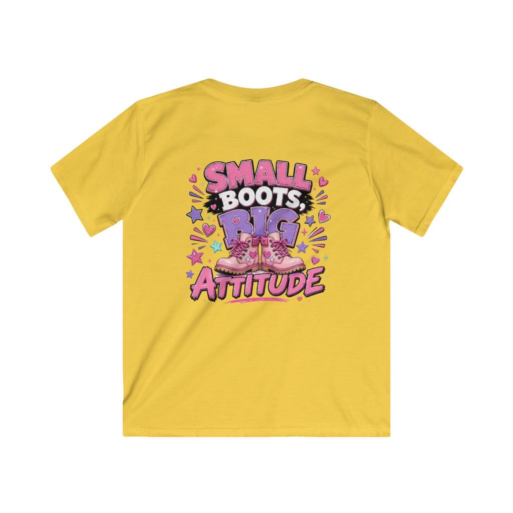Kids T-Shirt — "Small Boots Big Attitude"