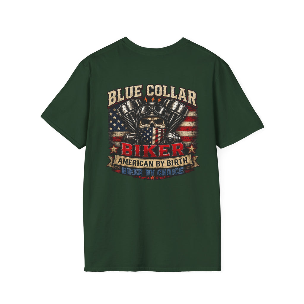Blue collar biker